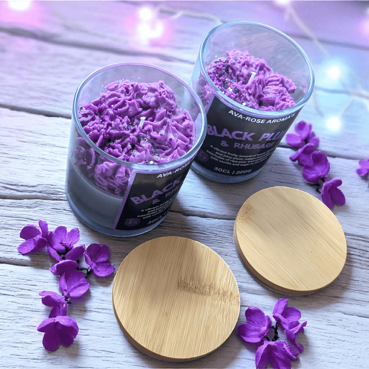 Black Plum & Rhubarb - Whipped Wax Candle - avarosearomas