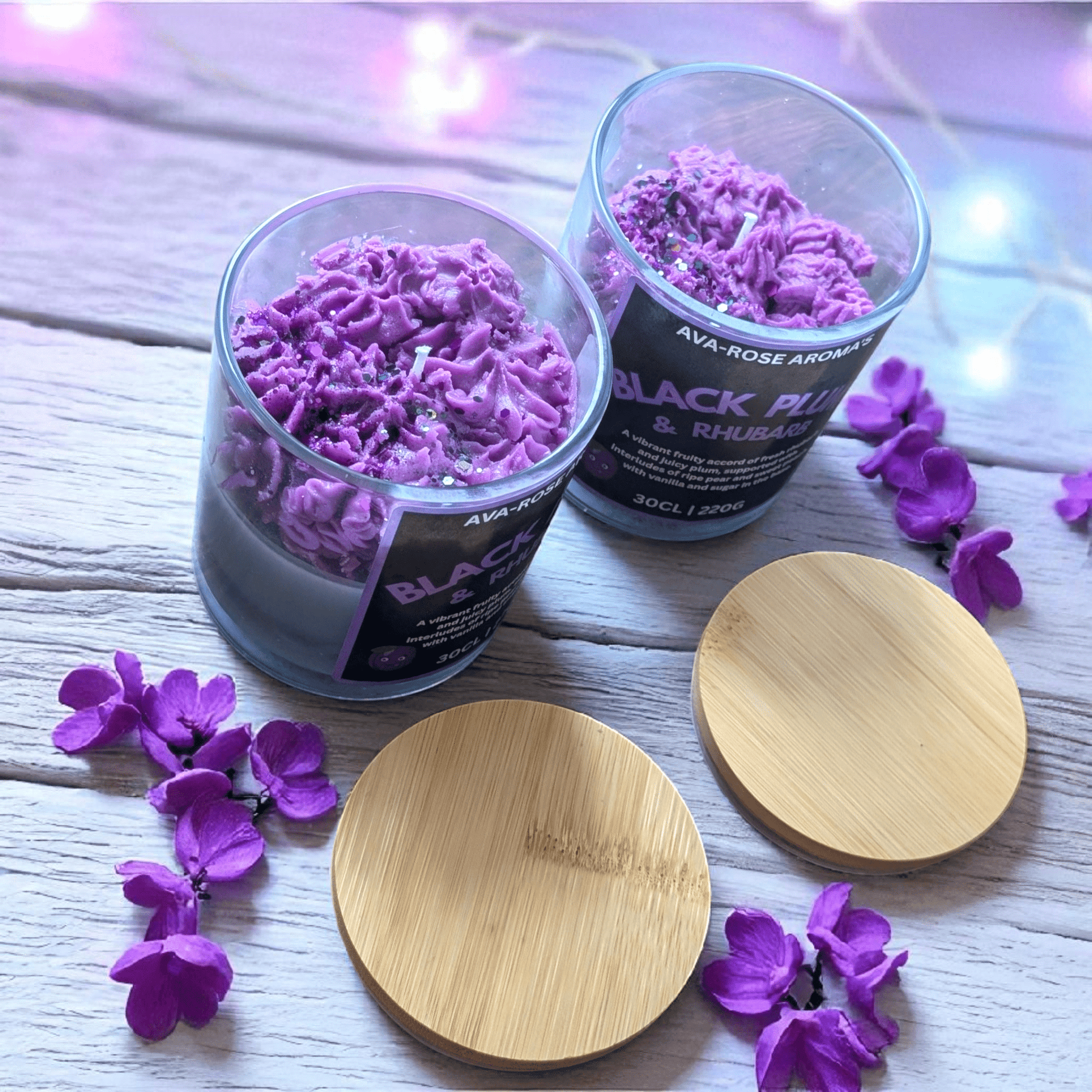 Black Plum & Rhubarb - Whipped Wax Candle - avarosearomas