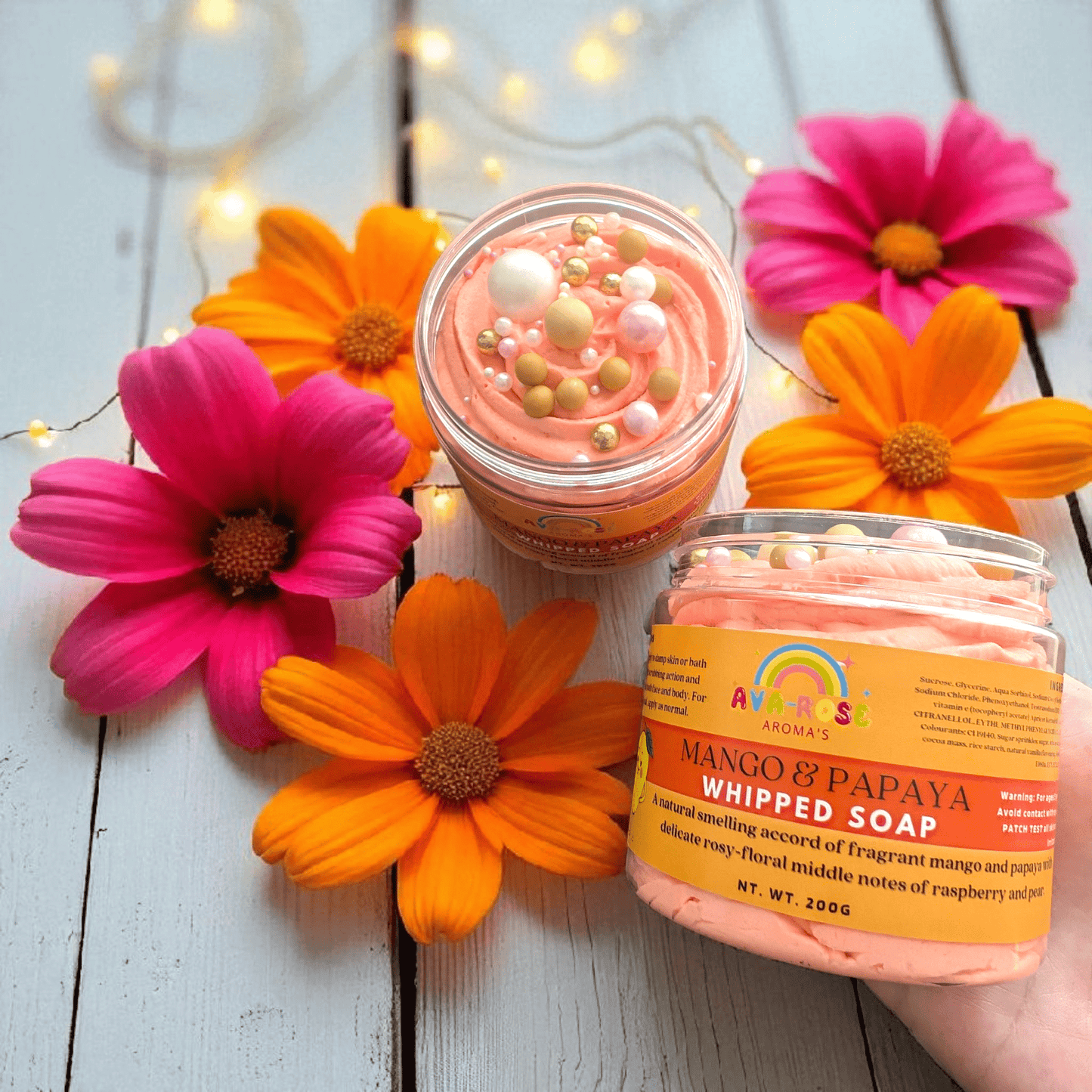 Mango & Papaya Whipped Soap - avarosearomas