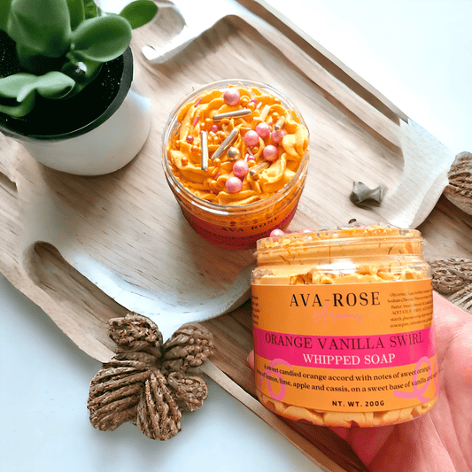 Orange Vanilla Swirl Whipped Soap - avarosearomas