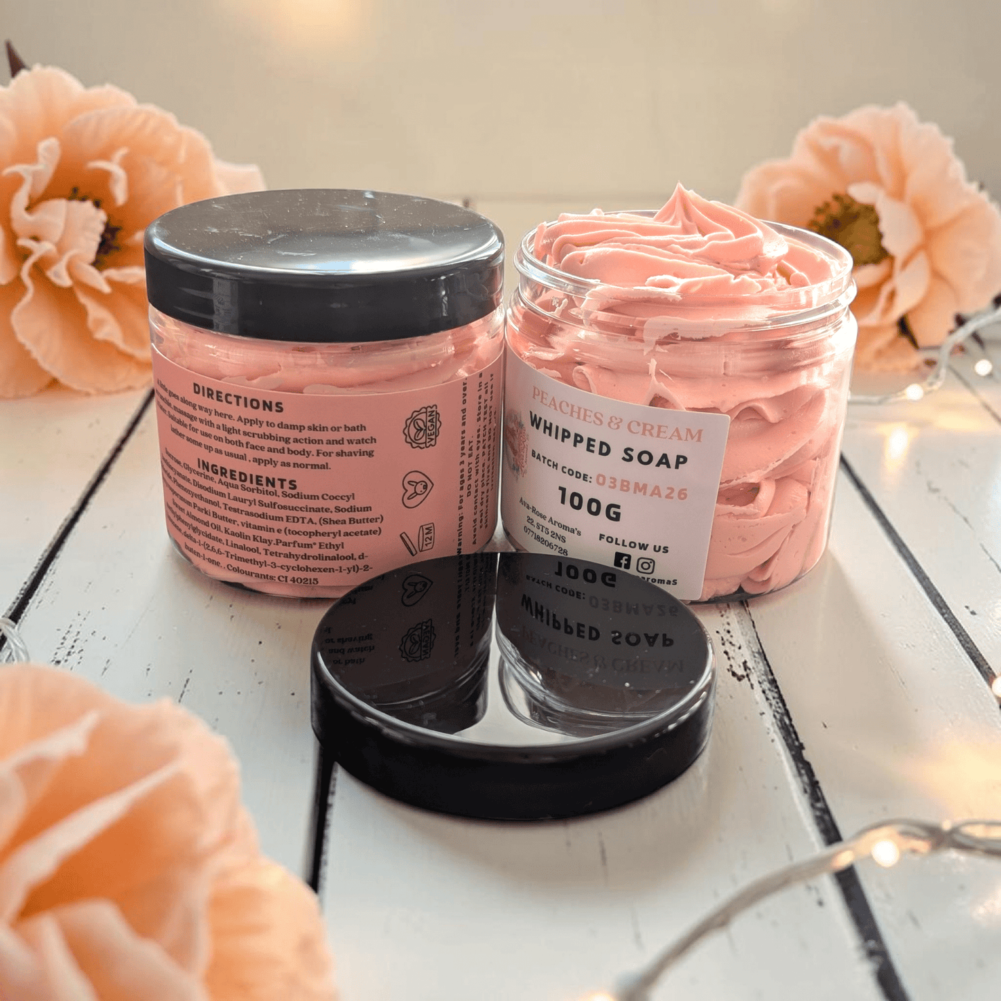 Peaches & Cream - Foaming Whipped Soap - avarosearomas
