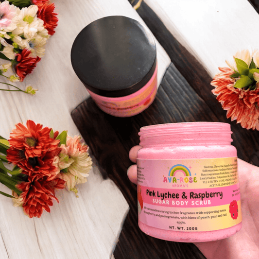 Pink Lychee & Raspberry Sugar Body Scrub - avarosearomas
