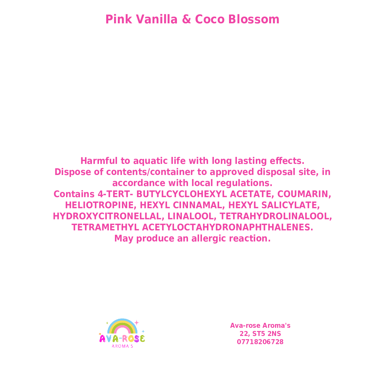 Pink Vanilla & Coco Blossom Laundry Melts - avarosearomas