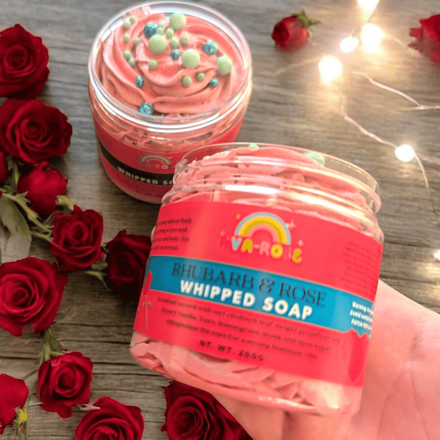 Rhubarb & Rose Whipped Soap - avarosearomas