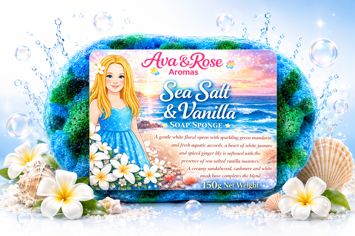 Sea Salt & Vanilla- Exfoliating Soap Sponge