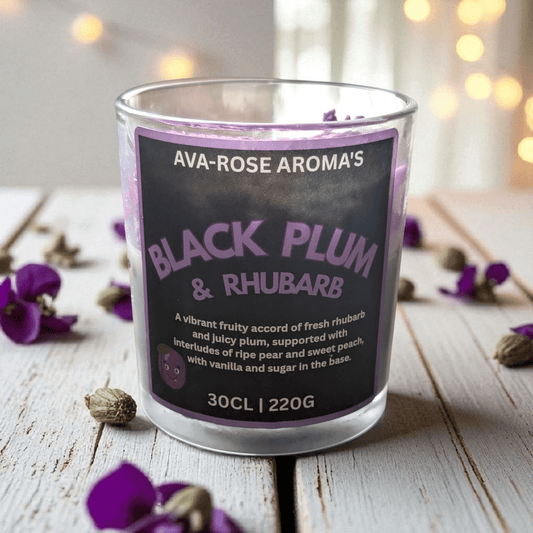 Black Plum & Rhubarb - Whipped Wax Candle - avarosearomas