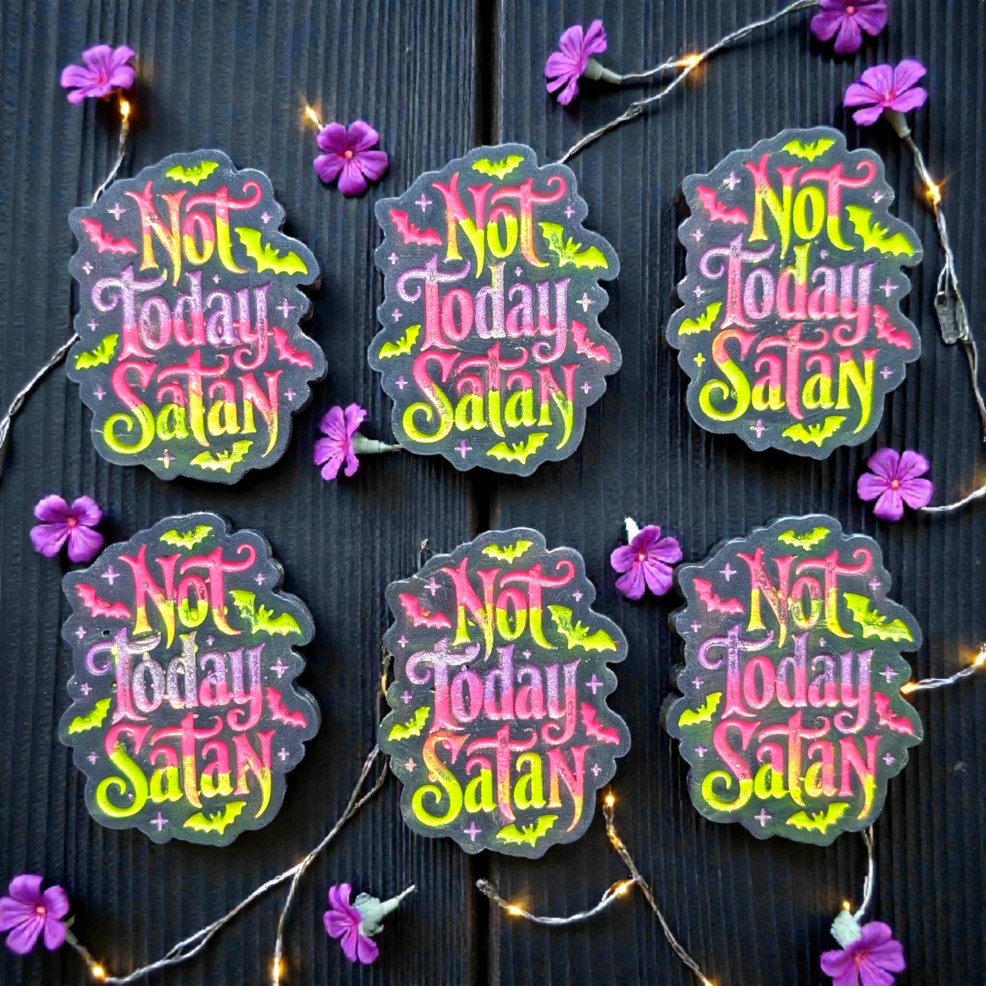 Lynx Black 'Not Today Satan' Shaped Wax Melt - avarosearomas