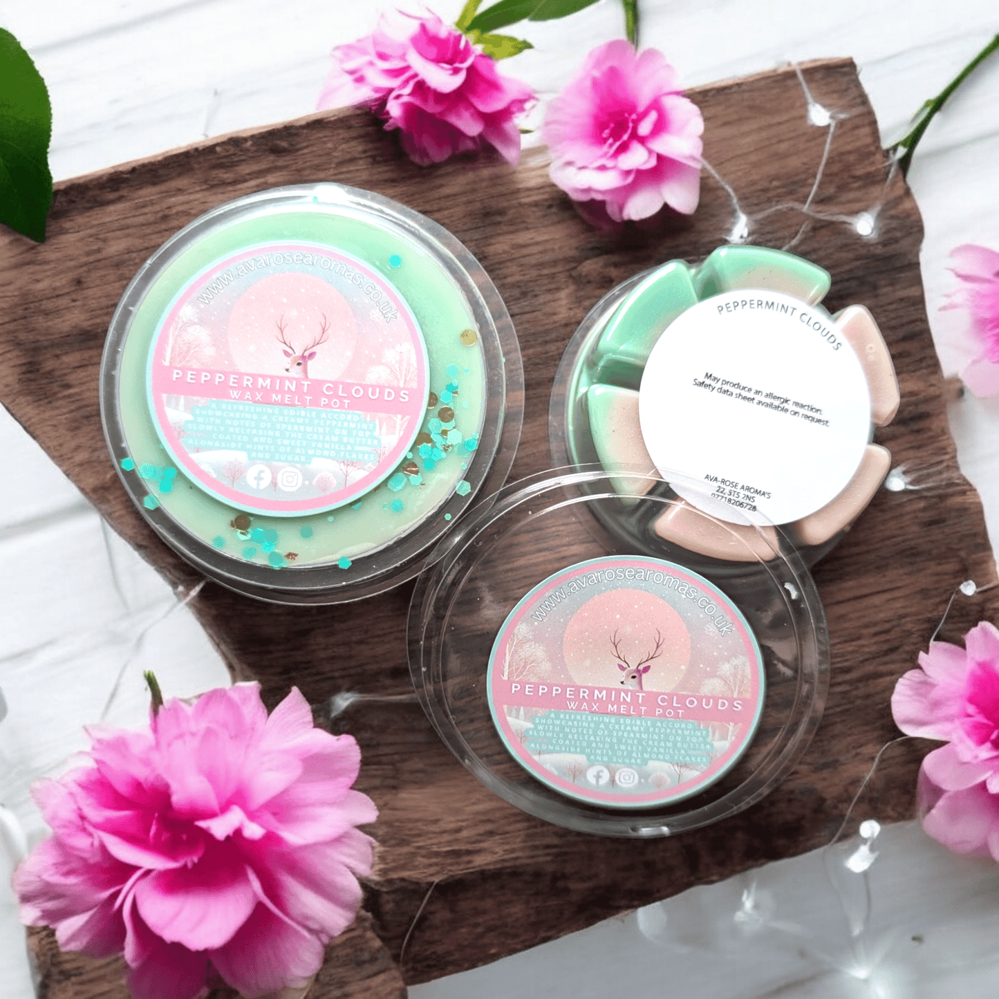 Peppermint Clouds - Wax Melt Segment Pot - avarosearomas