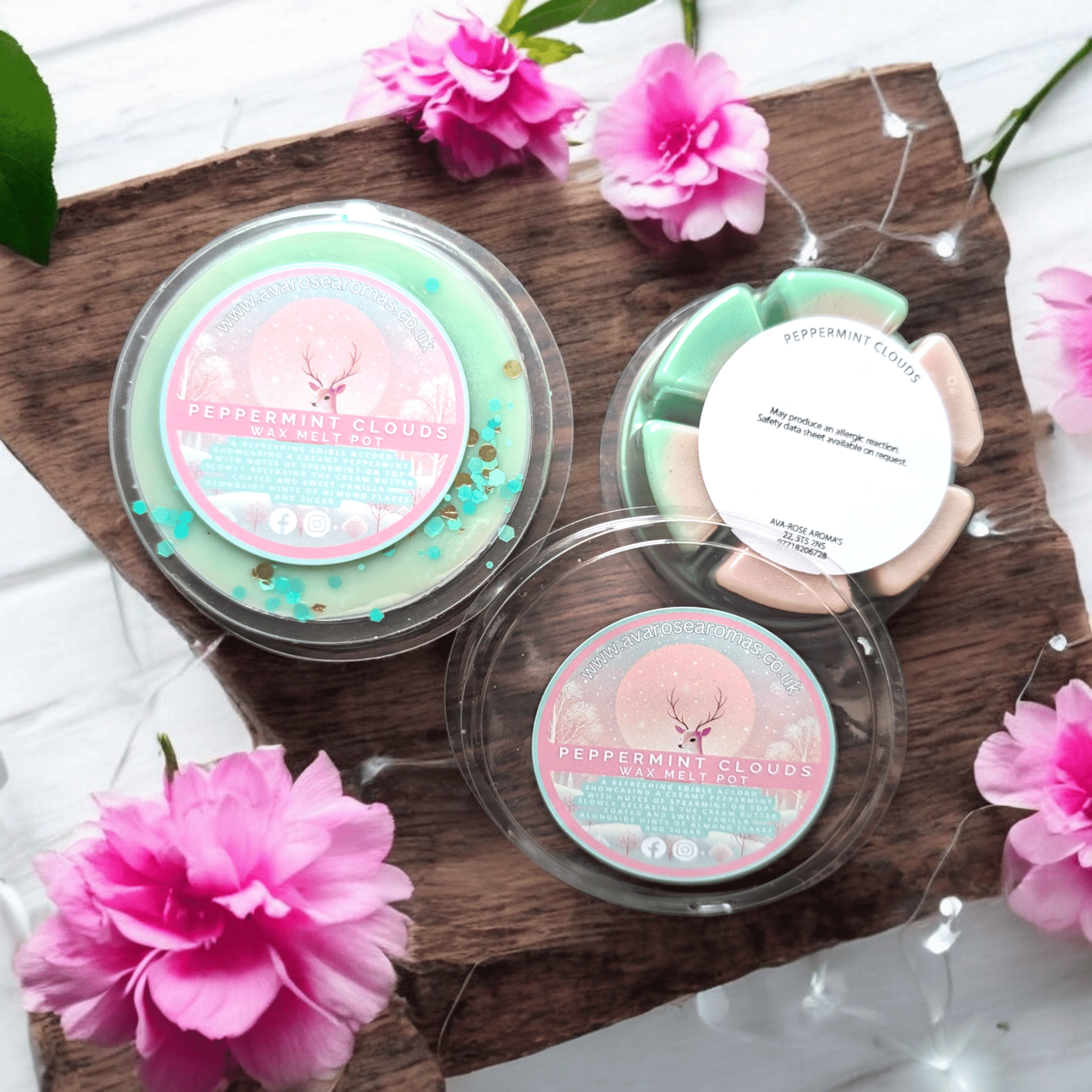 Peppermint Clouds - Wax Melt Segment Pot - avarosearomas