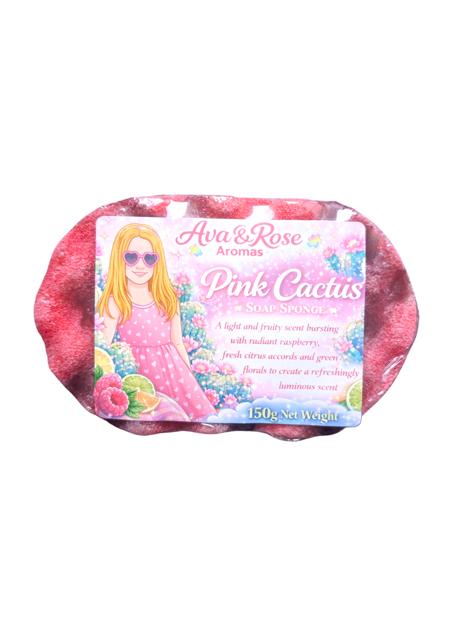 Pink Cactus - Exfoliating Soap Sponge - avarosearomas