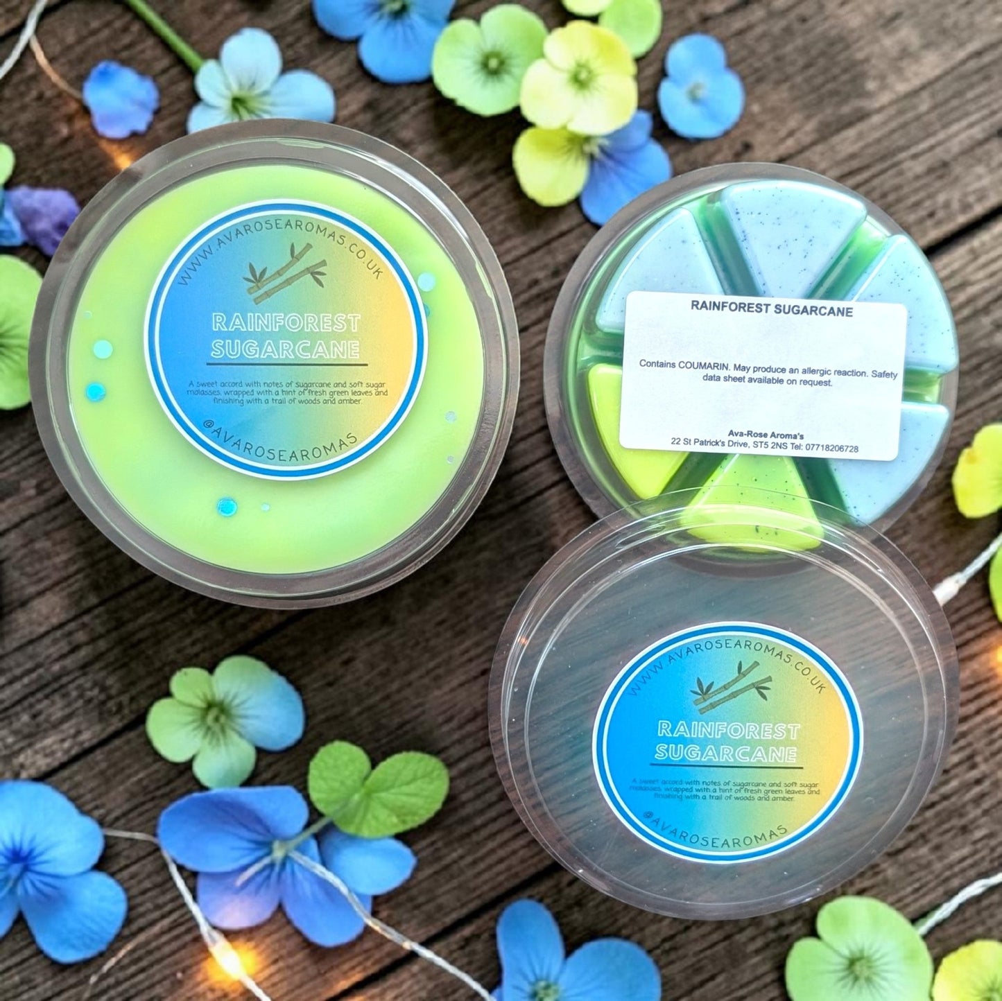 Rainforest Sugarcane Wax Melt Segment Pot - avarosearomas