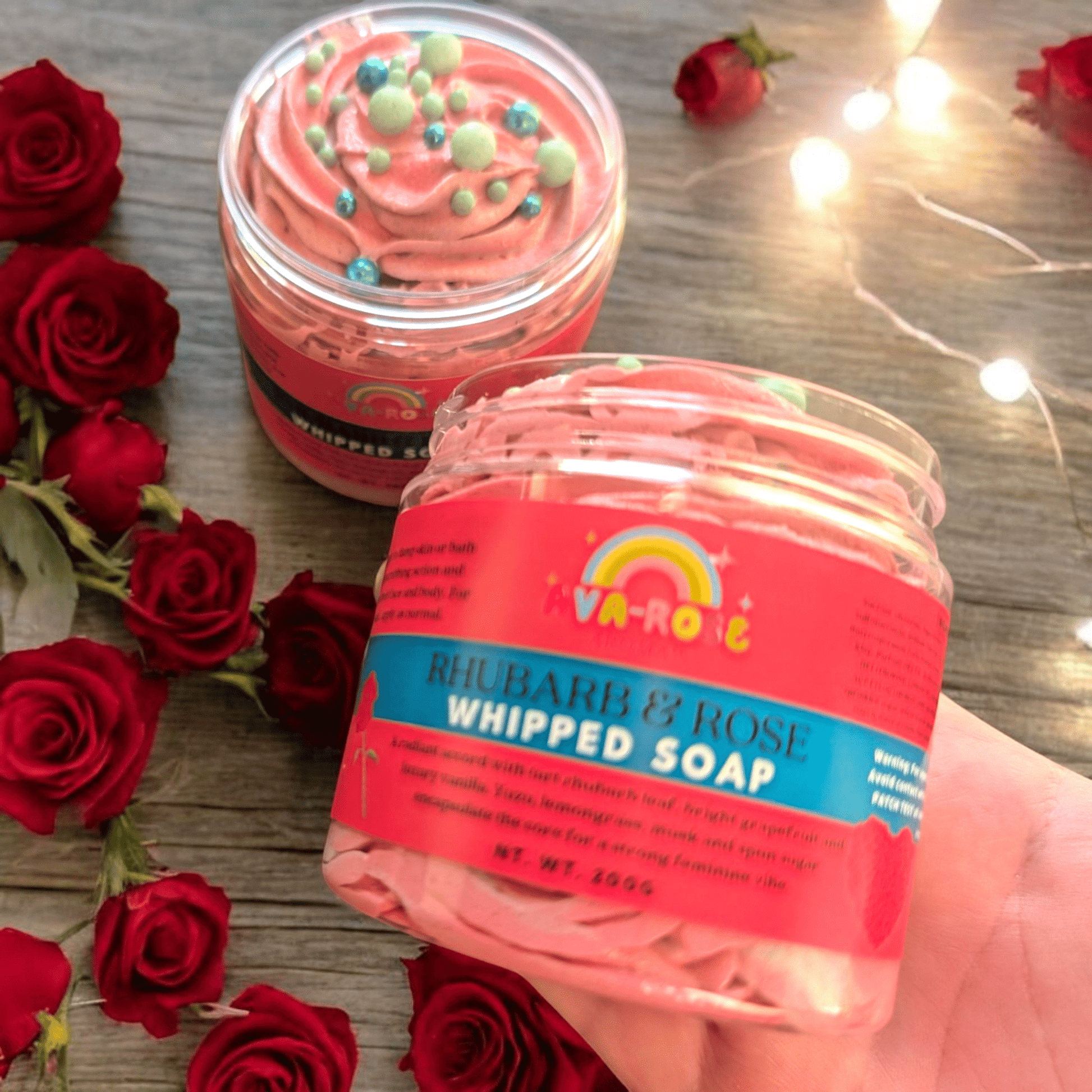 Rhubarb & Rose Whipped Soap - avarosearomas