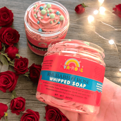 Rhubarb & Rose Whipped Soap - avarosearomas