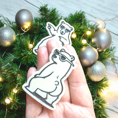 Snowflake Cookie & Winter Cherry Jam Polar Bear Wax Melt