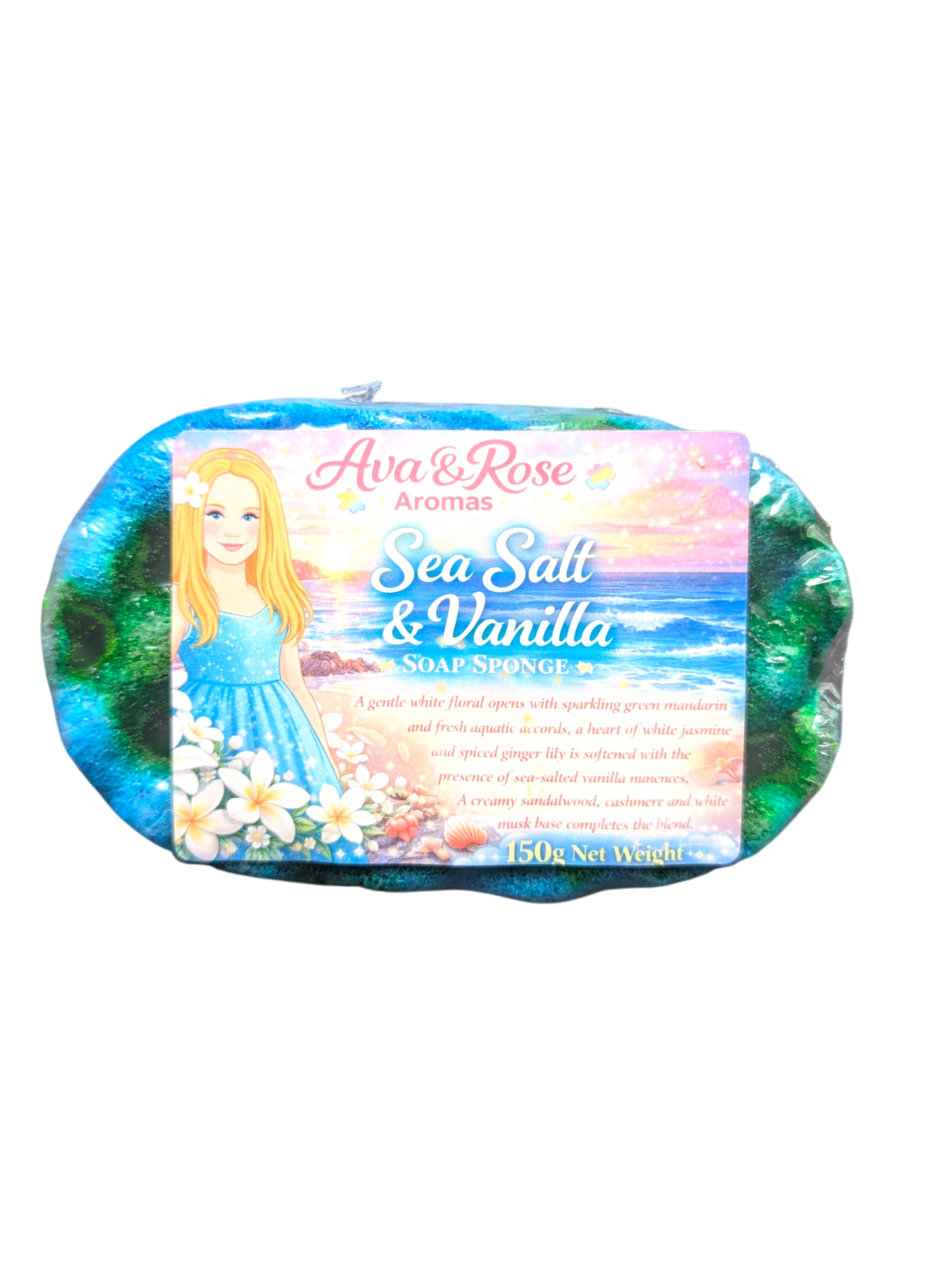 Sea Salt & Vanilla - Exfoliating Soap Sponge - avarosearomas