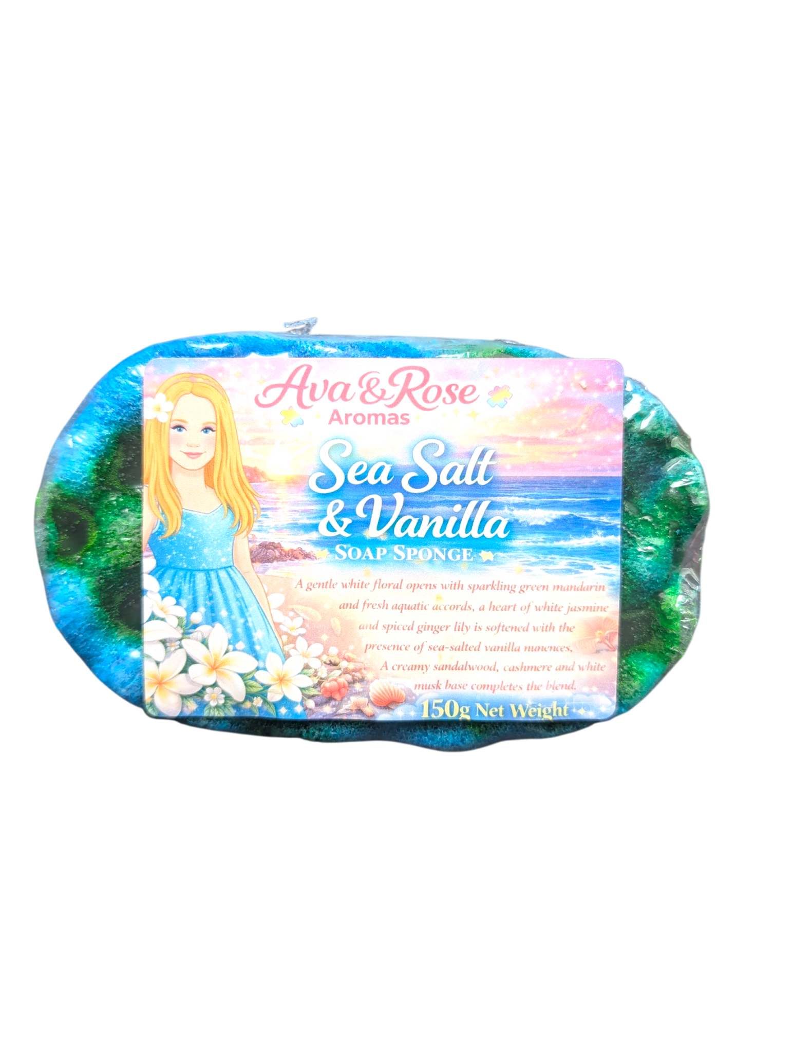 Sea Salt & Vanilla - Exfoliating Soap Sponge - avarosearomas