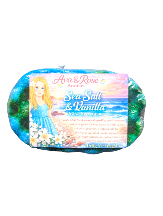Sea Salt & Vanilla - Exfoliating Soap Sponge - avarosearomas